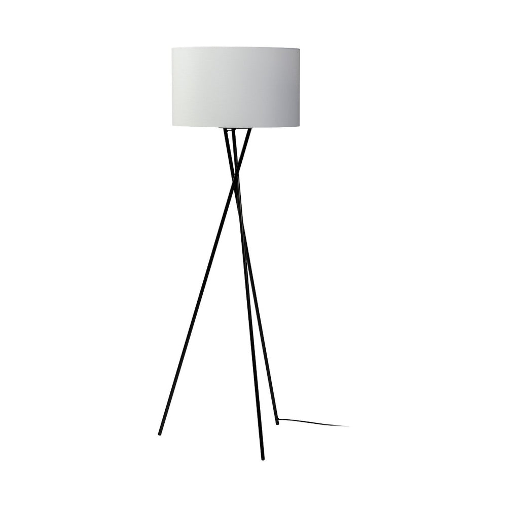 HomeRoots 66" Modern Black Tripod Floor Lamp with White Drum Shade - Versatile Lighting for Home & Office 397600