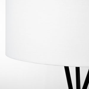 HomeRoots 66" Modern Black Tripod Floor Lamp with White Drum Shade - Versatile Lighting for Home & Office 397600