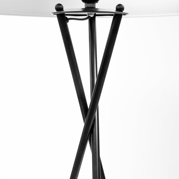 HomeRoots 66" Modern Black Tripod Floor Lamp with White Drum Shade - Versatile Lighting for Home & Office 397600