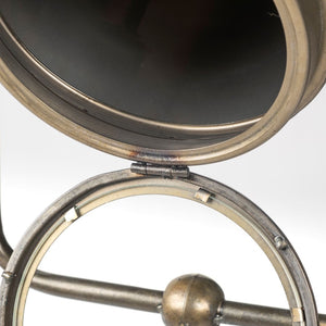 HomeRoots 61" Antiqued Gold Movie Set Floor Lamp - Vintage Industrial Design with Soft LED Illumination & Style 397601