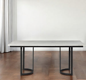 Homeroots 71" White And Black Dining Table   397604