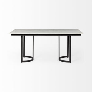 Homeroots 71" White And Black Dining Table   397604