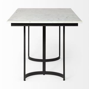 Homeroots 71" White And Black Dining Table   397604