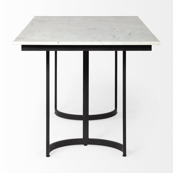 Homeroots 71" White And Black Dining Table   397604