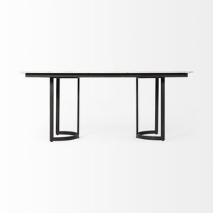 Homeroots 71" White And Black Dining Table   397604