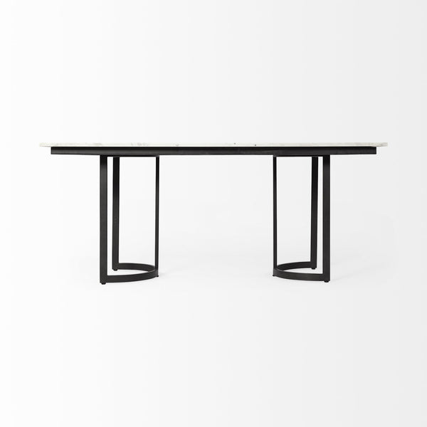 Homeroots 71" White And Black Dining Table   397604