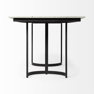 Homeroots 71" White And Black Dining Table   397604