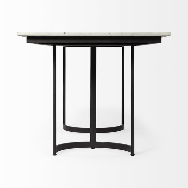 Homeroots 71" White And Black Dining Table   397604