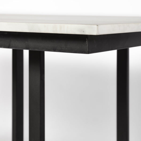 Homeroots 71" White And Black Dining Table   397604