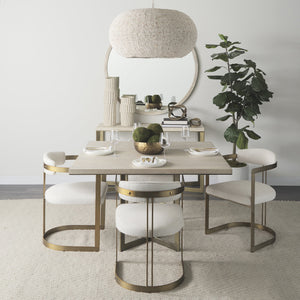 Homeroots Modern Square Wood And Gold Dining Table   397606