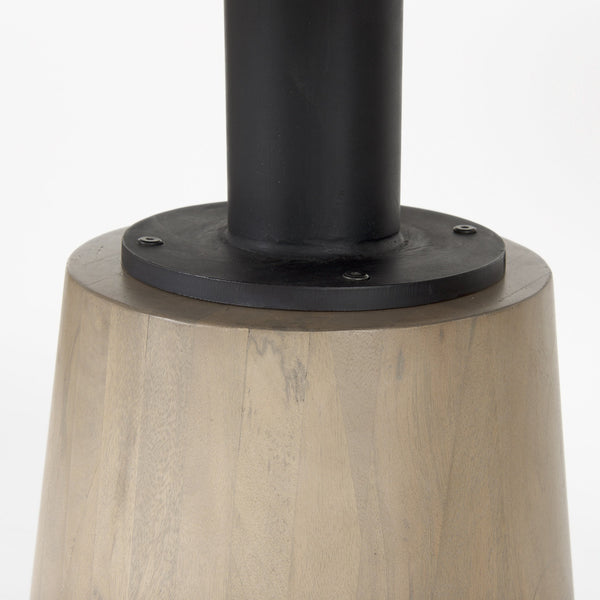 Homeroots 48" White And Natural Rounded Marble Pedestal Base Dining Table   397607