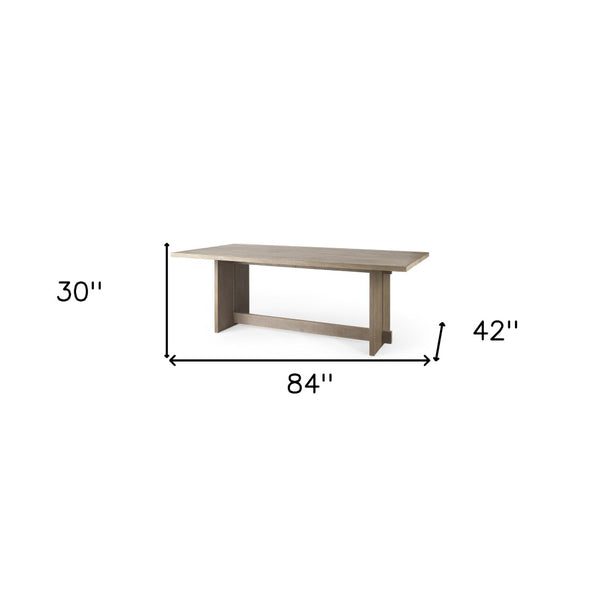 HomeRoots 84" Taupe Dining Table - Elegant, Durable Design for 6, Perfect for Modern Homes & Gatherings! 397608