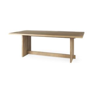 Homeroots Light Natural Modern Rustic Wooden Dining Table   397609