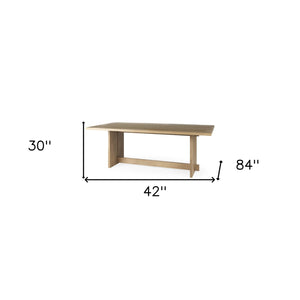 Homeroots Light Natural Modern Rustic Wooden Dining Table   397609