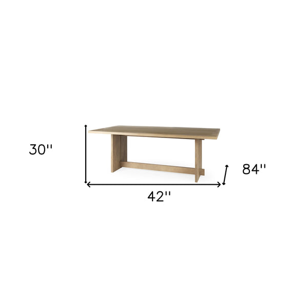 Homeroots Light Natural Modern Rustic Wooden Dining Table   397609