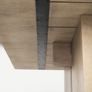 Homeroots Light Natural Modern Rustic Wooden Dining Table   397609