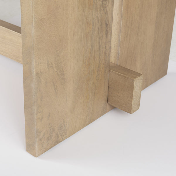 Homeroots Light Natural Modern Rustic Wooden Dining Table   397609