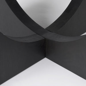 Homeroots 54" Black Rounded Solid Wood Pedestal Base Dining Table   397611