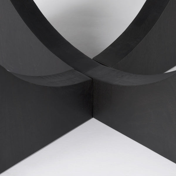 Homeroots 54" Black Rounded Solid Wood Pedestal Base Dining Table   397611