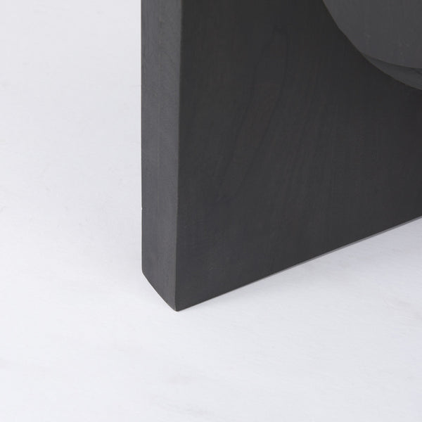 Homeroots 54" Black Rounded Solid Wood Pedestal Base Dining Table   397611