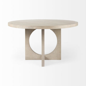 Homeroots 54" Natural Rounded Pedestal Base Dining Table   397612