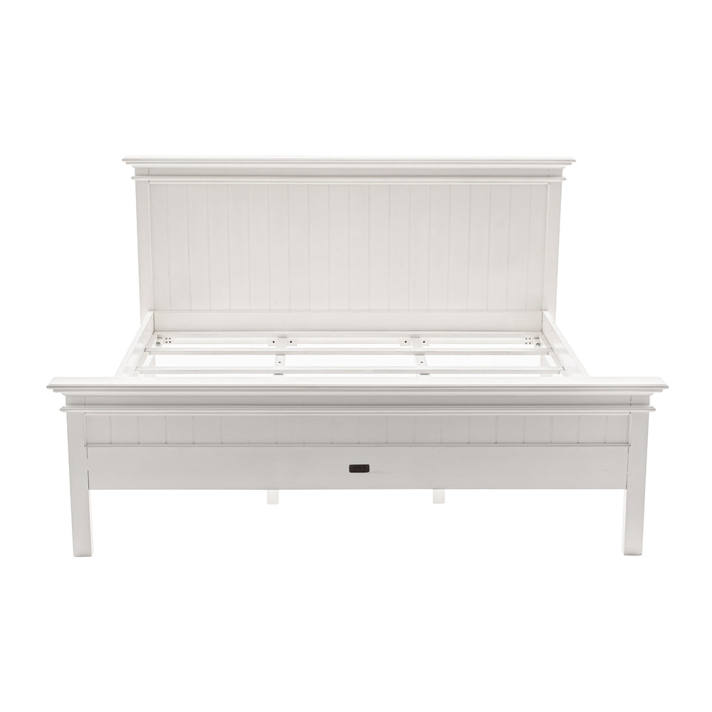 Homeroots Classic White Panel King Size Bed  Mahogany & Medium,Density Fibreboard (Mdf) 397614