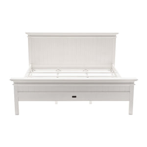 Homeroots Classic White Panel King Size Bed  Mahogany & Medium,Density Fibreboard (Mdf) 397614