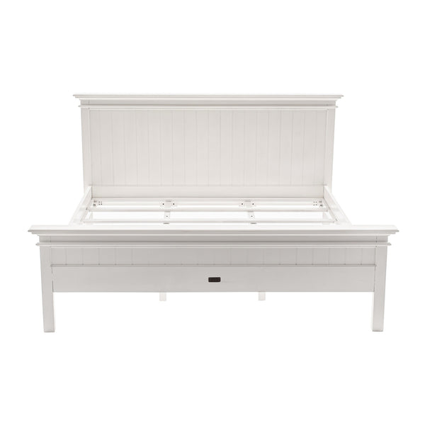 Homeroots Classic White Panel King Size Bed  Mahogany & Medium,Density Fibreboard (Mdf) 397614