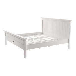 Homeroots Classic White Panel King Size Bed  Mahogany & Medium,Density Fibreboard (Mdf) 397614
