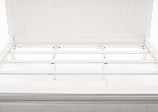 Homeroots Classic White Panel King Size Bed  Mahogany & Medium,Density Fibreboard (Mdf) 397614