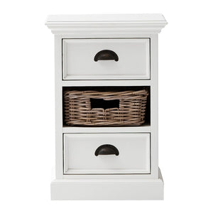 HomeRoots 24" White Solid Wood Two Drawer Nightstand - Elegant Storage Solution for Bedrooms & Living Spaces 397615
