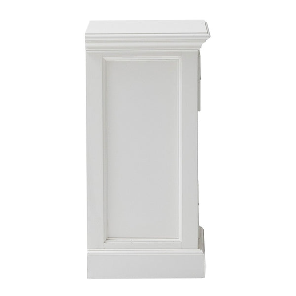 HomeRoots 24" White Solid Wood Two Drawer Nightstand - Elegant Storage Solution for Bedrooms & Living Spaces 397615