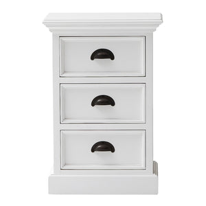 Homeroots Classic White Three Drawer Nightstand   397616