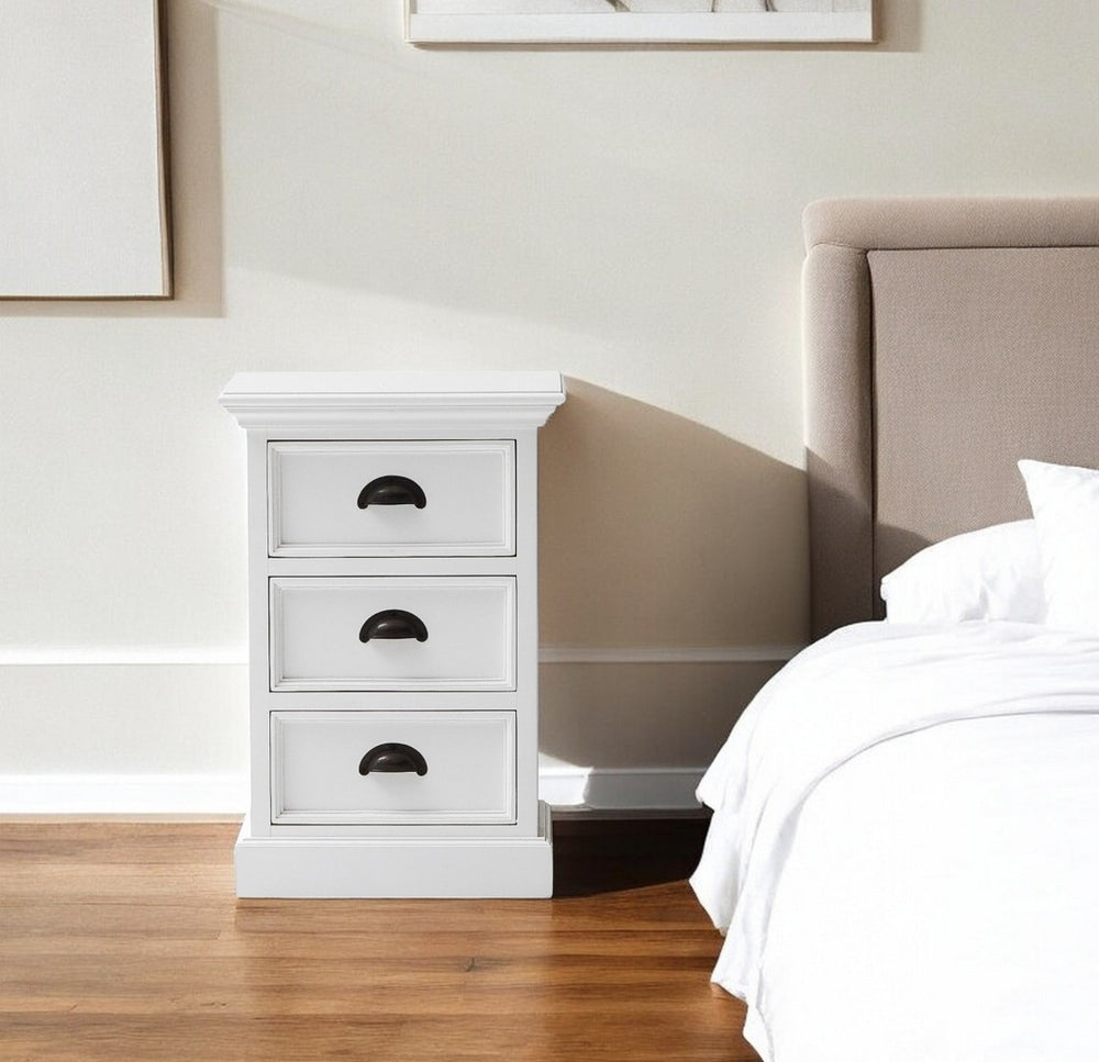 HomeRoots 24" Solid Wood Nightstand with Metal Accents – Stylish, Compact Bedside Table for Versatile Storage 397616