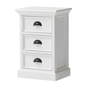 Homeroots Classic White Three Drawer Nightstand   397616