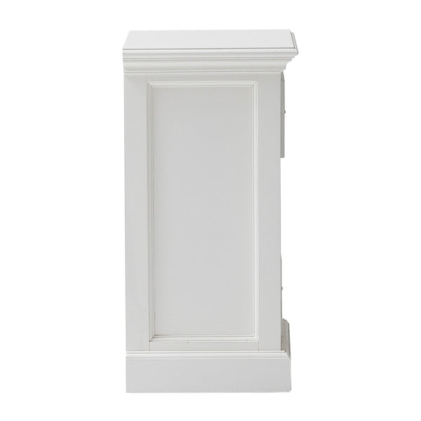 Homeroots Classic White Three Drawer Nightstand   397616