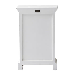 Homeroots Classic White Three Drawer Nightstand   397616
