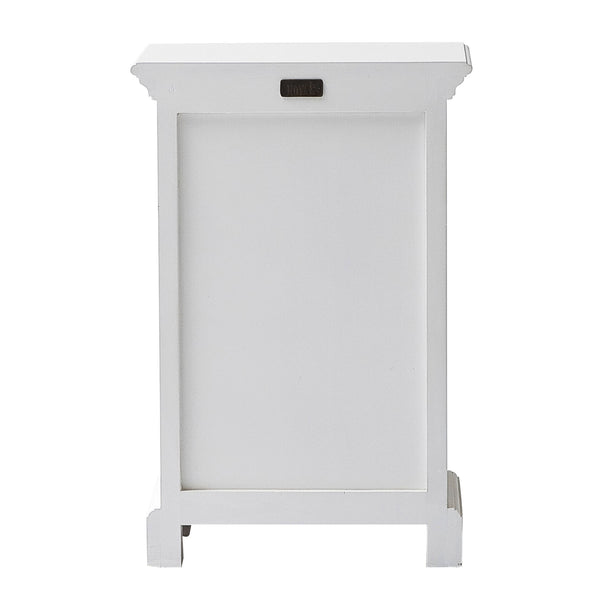 Homeroots Classic White Three Drawer Nightstand   397616