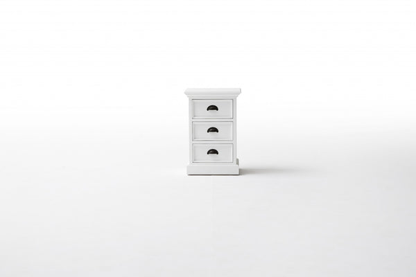 Homeroots Classic White Three Drawer Nightstand   397616