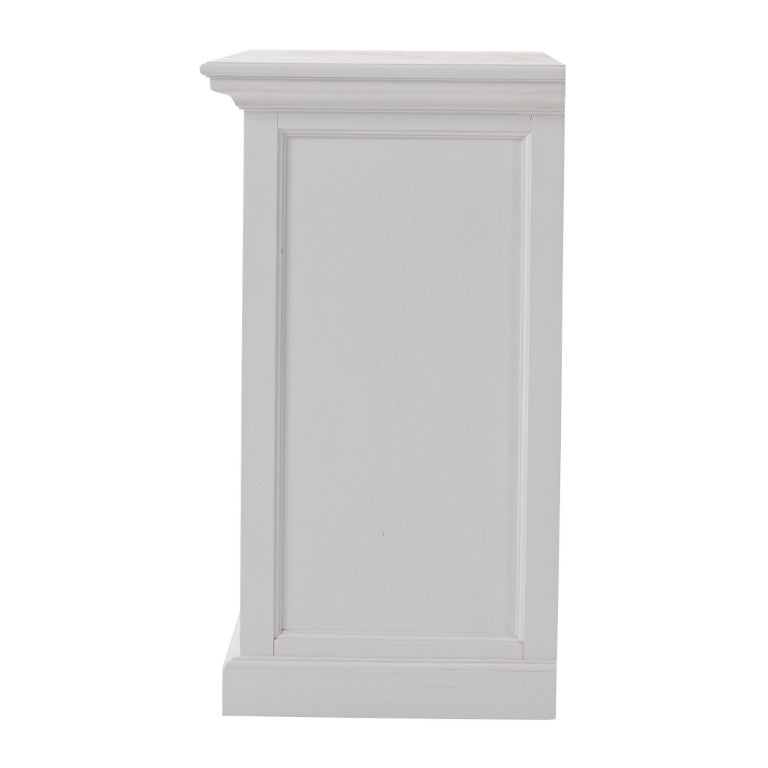 HomeRoots Classic Three Drawer Nightstand in White Finish Elegant Bedroom Storage Furniture 397618