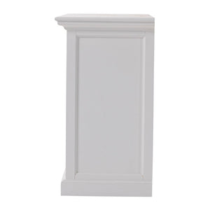 Classic Three Drawer Nightstand in White Finish Elegant Bedroom Storage Furniture