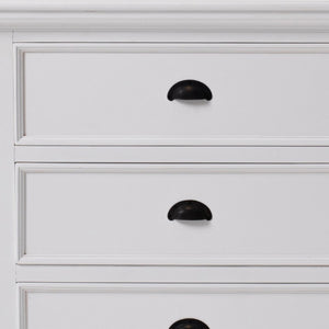 Classic Three Drawer Nightstand in White Finish Elegant Bedroom Storage Furniture