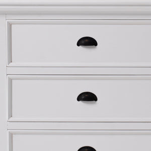 Homeroots Classic White Large Three Drawer Nightstand   397618