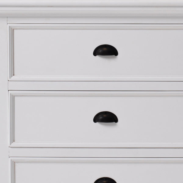 Homeroots Classic White Large Three Drawer Nightstand   397618