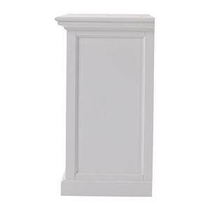 Homeroots Classic White Large Three Drawer Nightstand   397618