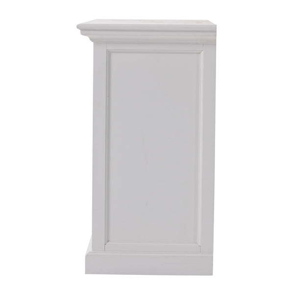 Homeroots Classic White Large Three Drawer Nightstand   397618