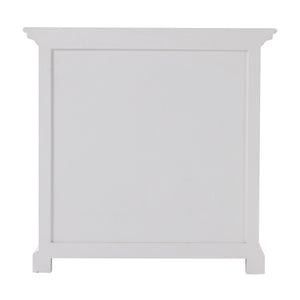 Homeroots Classic White Large Three Drawer Nightstand   397618
