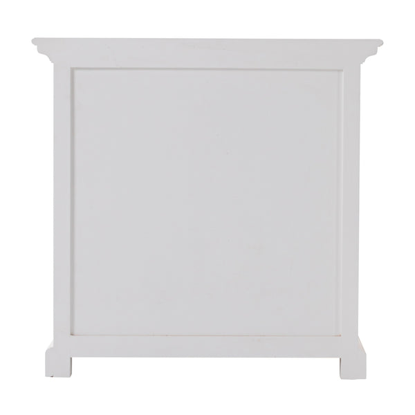 Homeroots Classic White Large Three Drawer Nightstand   397618