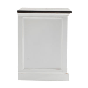 Homeroots 24" White And Brown Three Drawer Wood Nightstand   397619