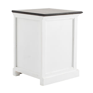 Homeroots 24" White And Brown Three Drawer Wood Nightstand   397619
